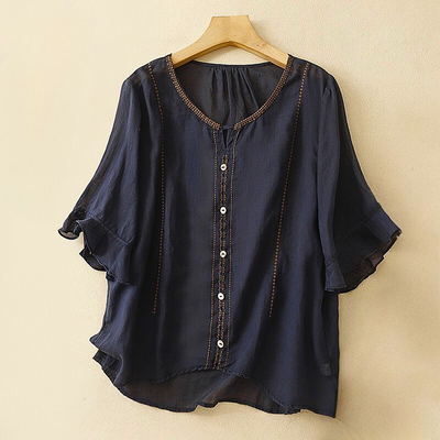 LILA COTTON BLOUSE