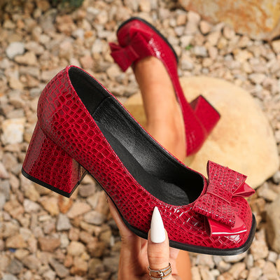 JANE BOW SQUARE TOE HEELS