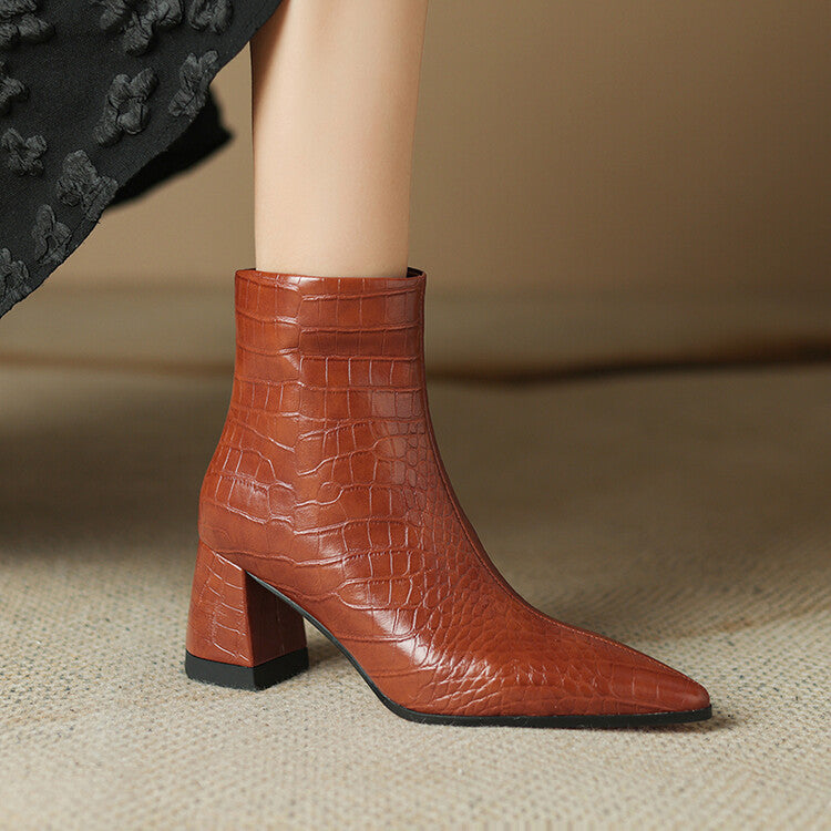 VIERRA LEATHER HEEL BOOTS