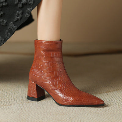 VIERRA LEATHER HEEL BOOTS