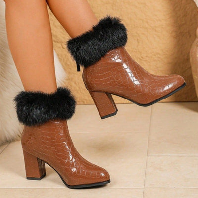 VALENTINA FUR-CUFF BOOTS