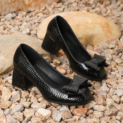 JANE BOW SQUARE TOE HEELS