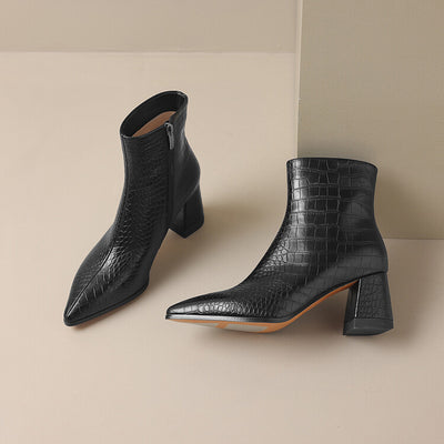 VIERRA LEATHER HEEL BOOTS
