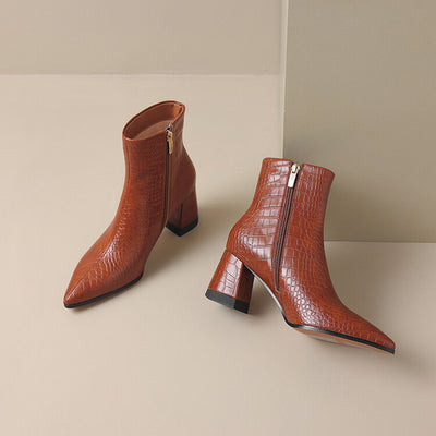 VIERRA LEATHER HEEL BOOTS