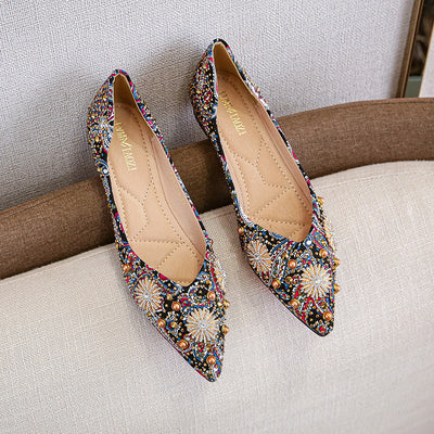VALORA BEADED FLATS