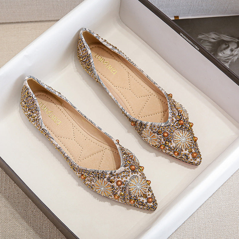 VALORA BEADED FLATS