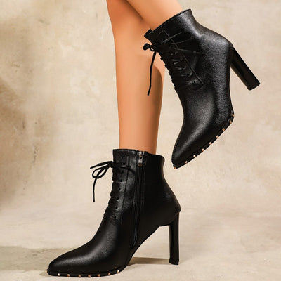 LUNA STUD ANKLE BOOTS