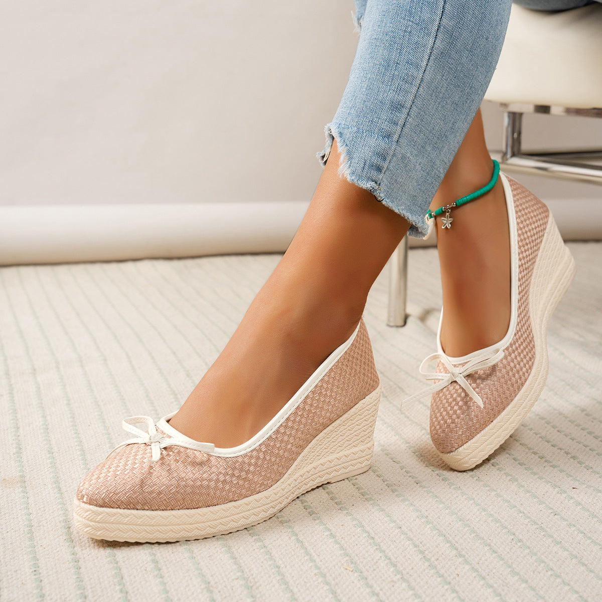MALENA BOW WEDGE HEELS