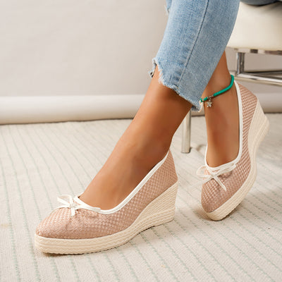MALENA BOW WEDGE HEELS