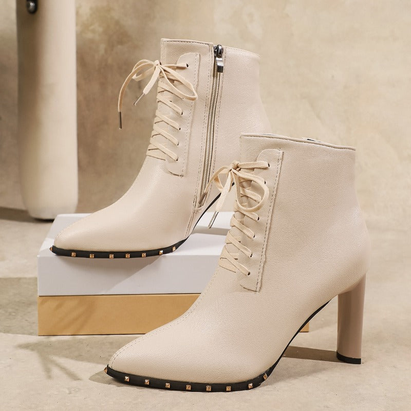 LUNA STUD ANKLE BOOTS