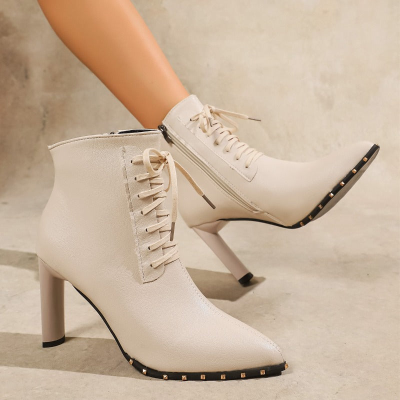 LUNA STUD ANKLE BOOTS