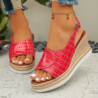 SOLIVA SHINE WEDGE SANDALS