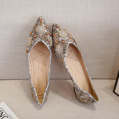 VALORA BEADED FLATS