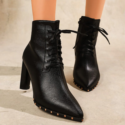 LUNA STUD ANKLE BOOTS