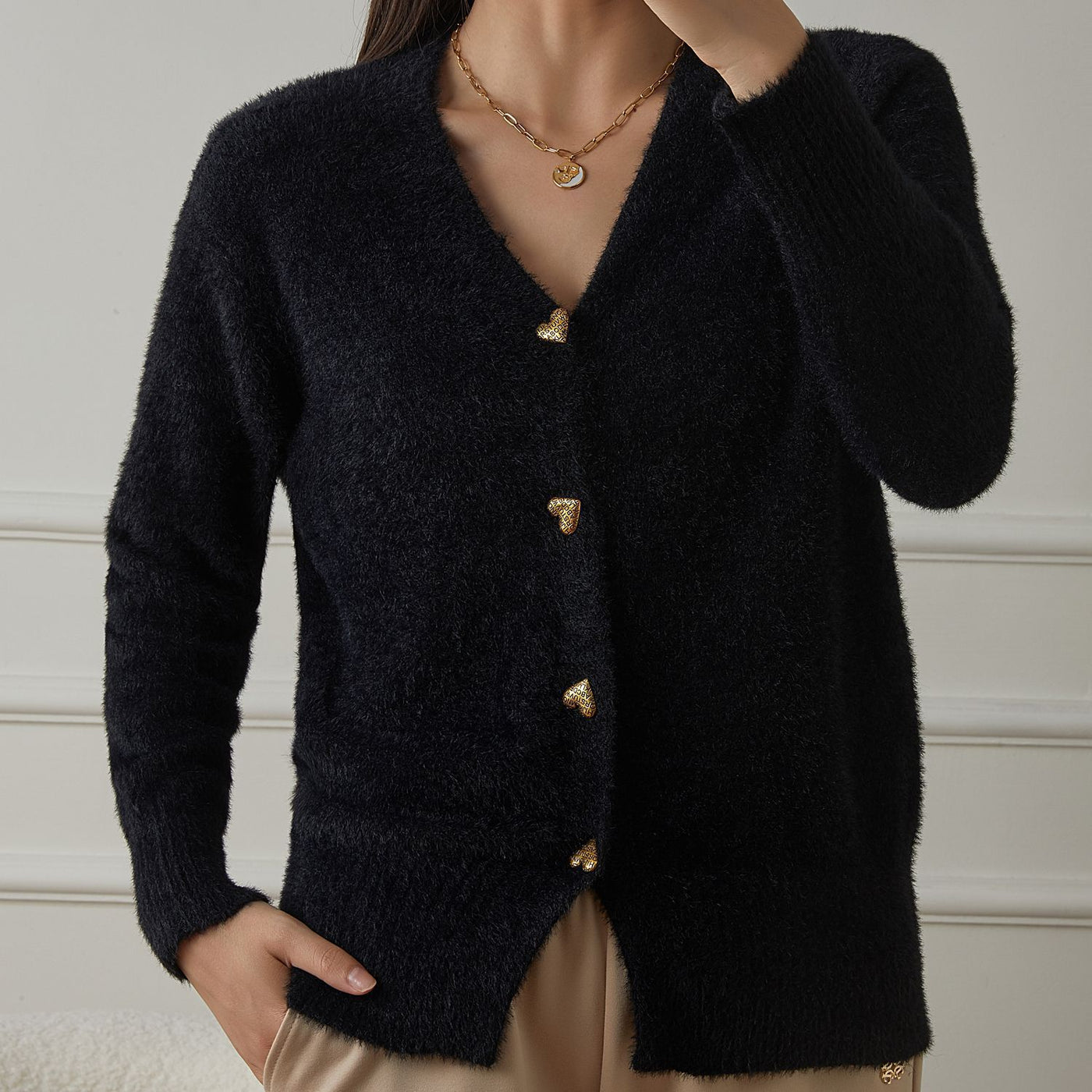 VELOUR SOFT KNIT CARDIGAN