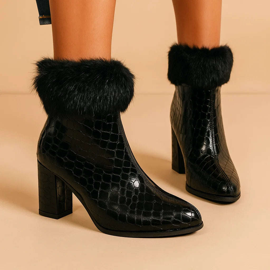 VALENTINA FUR-CUFF BOOTS