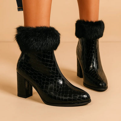 VALENTINA FUR-CUFF BOOTS